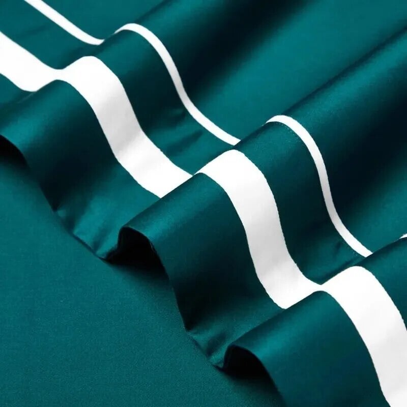 Marlene Dark Turquoise Duvet Cover Set – 1000 TC Egyptian Cotton with Elegant White Accents