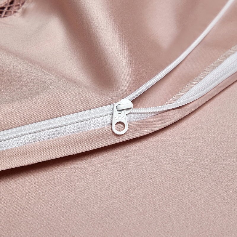 Millennia Coral Duvet Cover Set – 1000 TC Egyptian Cotton in Soft Pink with Diamond Texture