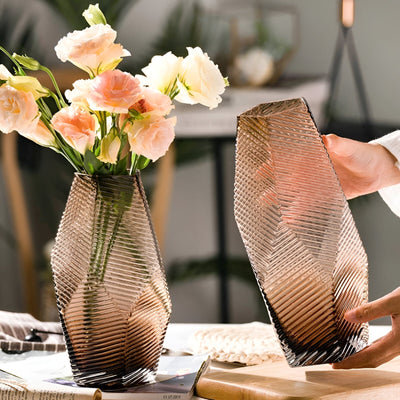 Modern Geometric Style Glass Vase for Unique Home Decor