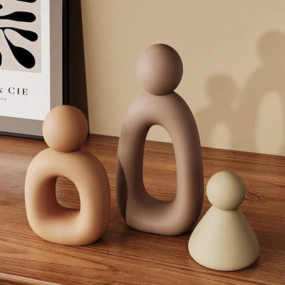 Modern Minimalist Set Of Family Statues Resin Decor