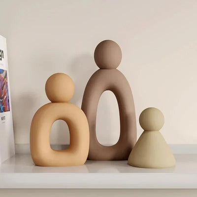 Modern Minimalist Set Of Family Statues Resin Decor