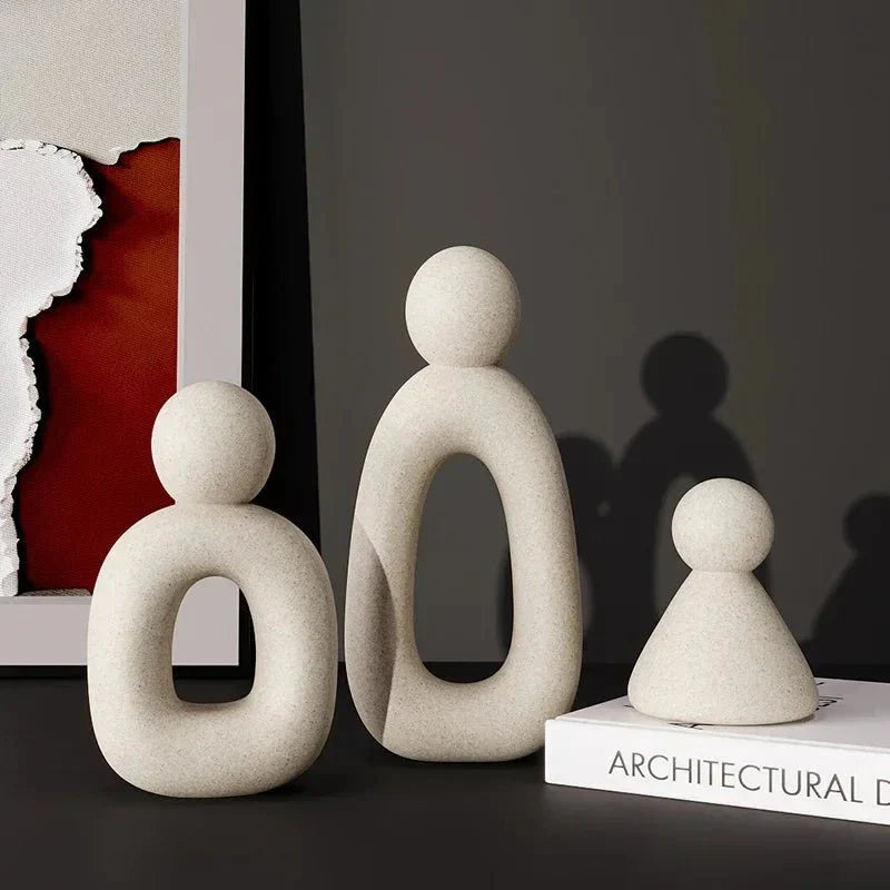 Modern Minimalist Set Of Family Statues Resin Decor