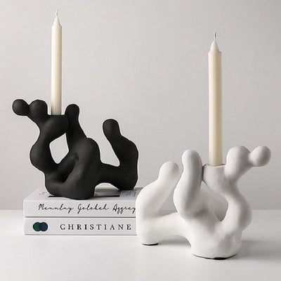 Nordic Ceramic Irregular Candlestick Holder - Modern Style