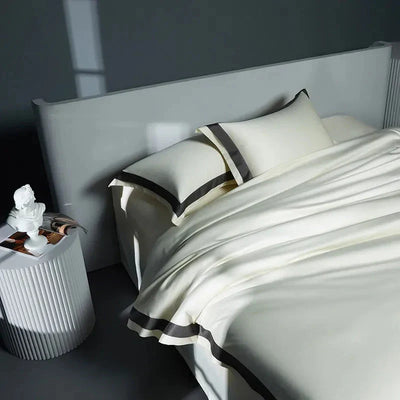 One-Line Duvet Cover Set – 1200 TC Egyptian Cotton with Elegant Border Detail