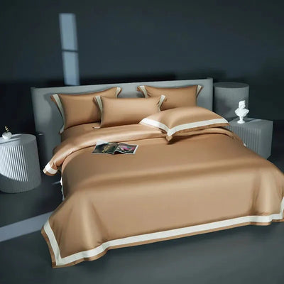 One-Line Duvet Cover Set – 1200 TC Egyptian Cotton with Elegant Border Detail