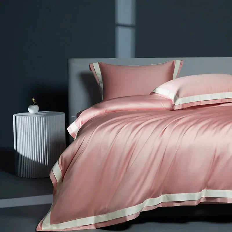 One-Line Duvet Cover Set – 1200 TC Egyptian Cotton with Elegant Border Detail