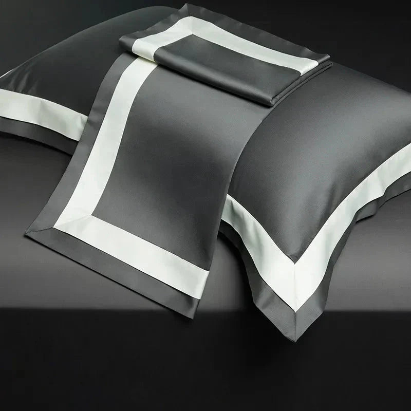 One-Line Duvet Cover Set – 1200 TC Egyptian Cotton with Elegant Border Detail