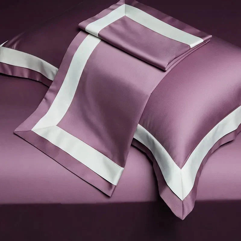 One-Line Duvet Cover Set – 1200 TC Egyptian Cotton with Elegant Border Detail