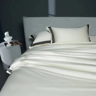 One-Line Duvet Cover Set – 1200 TC Egyptian Cotton with Elegant Border Detail