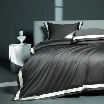 One-Line Duvet Cover Set – 1200 TC Egyptian Cotton with Elegant Border Detail