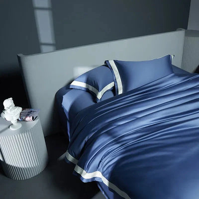 One-Line Duvet Cover Set – 1200 TC Egyptian Cotton with Elegant Border Detail