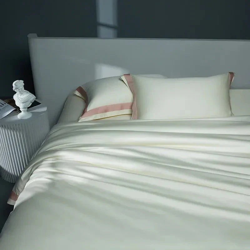 One-Line Duvet Cover Set – 1200 TC Egyptian Cotton with Elegant Border Detail