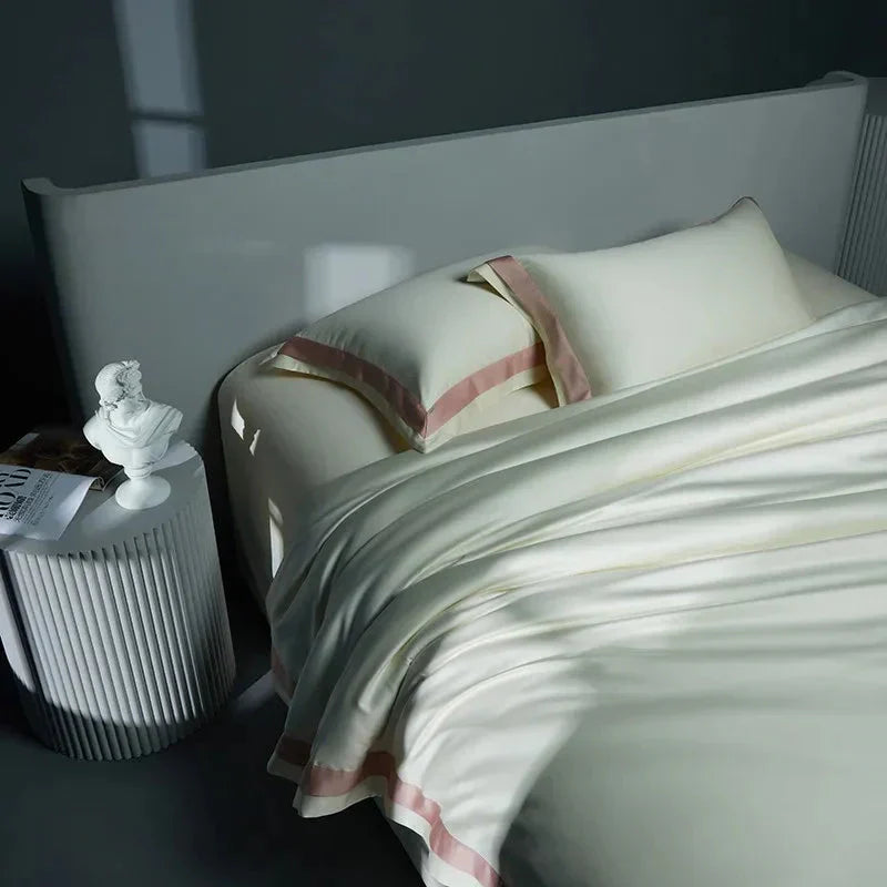 One-Line Duvet Cover Set – 1200 TC Egyptian Cotton with Elegant Border Detail