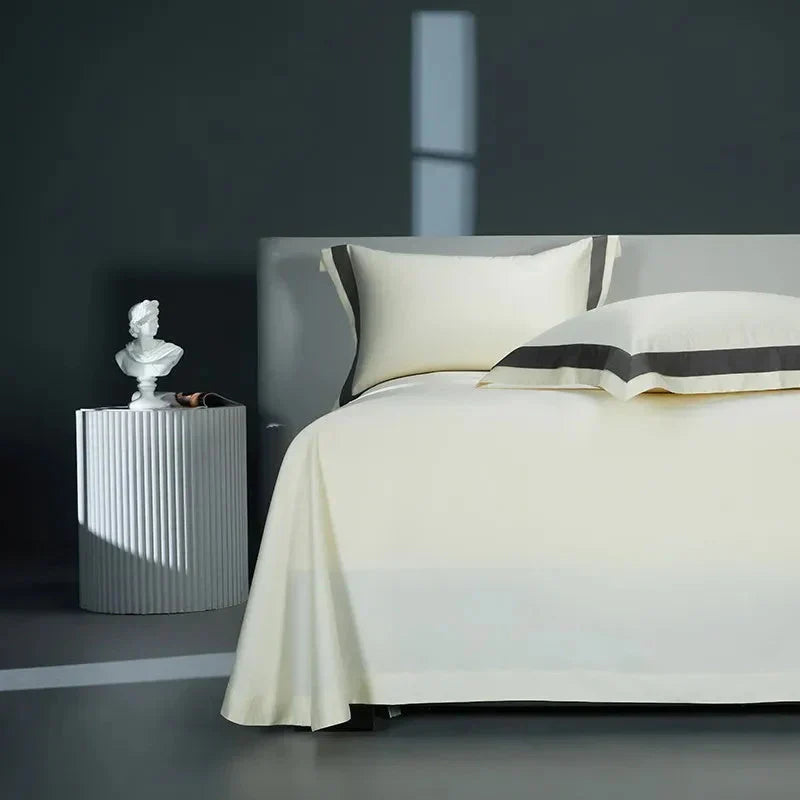 One-Line Duvet Cover Set – 1200 TC Egyptian Cotton with Elegant Border Detail