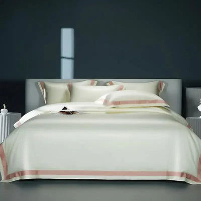 One-Line Duvet Cover Set – 1200 TC Egyptian Cotton with Elegant Border Detail