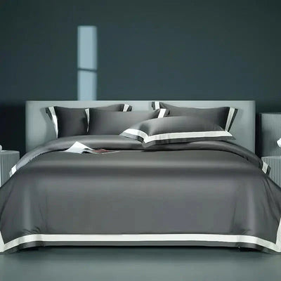 One-Line Duvet Cover Set – 1200 TC Egyptian Cotton with Elegant Border Detail