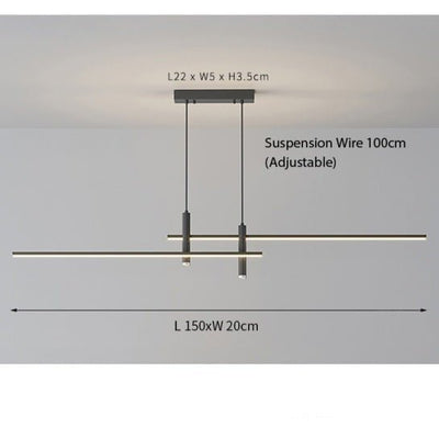 Modern LED Linear Pendant Light – Adjustable Height & Dimmable Options