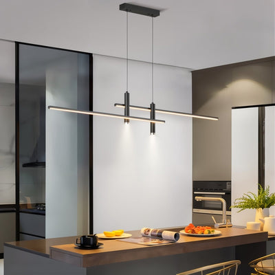 Modern LED Linear Pendant Light – Adjustable Height & Dimmable Options