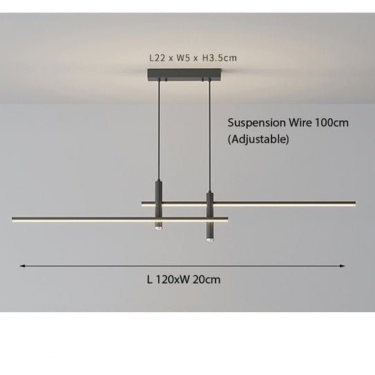 Modern LED Linear Pendant Light – Adjustable Height & Dimmable Options