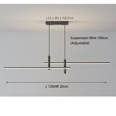Modern LED Linear Pendant Light – Adjustable Height & Dimmable Options