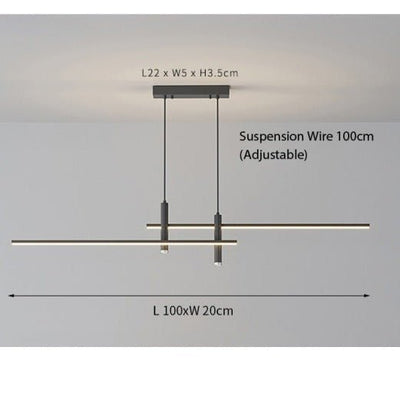 Modern LED Linear Pendant Light – Adjustable Height & Dimmable Options