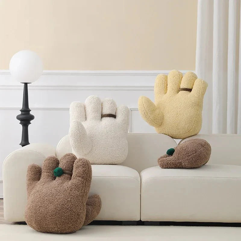 Palm Shaped Home Cushion - Soft Cotton Fleece Decor