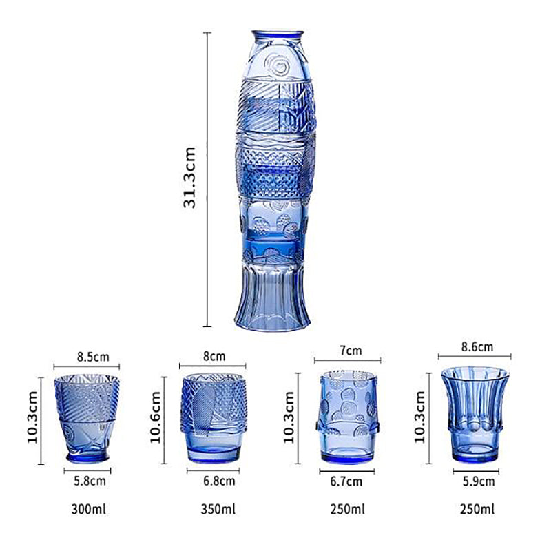 Stackable Koi Fish Glasses – Set of 4 Colourful Tumblers