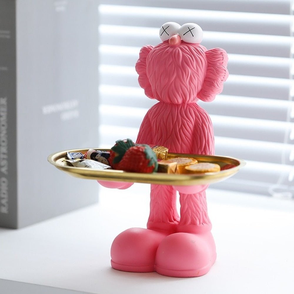 Quirky Figurine Statue With Storage Tray in Resin Bear Design