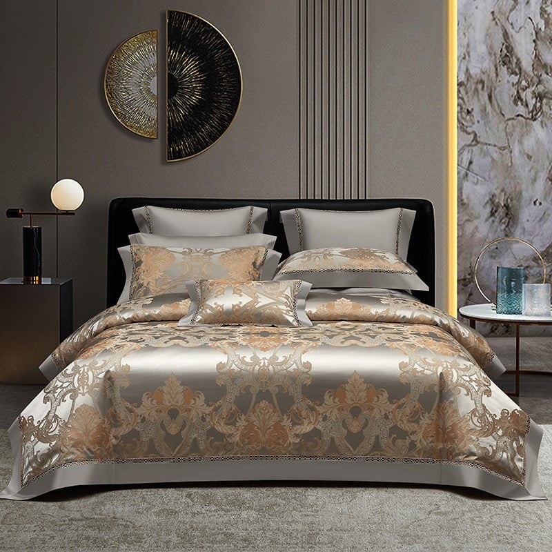 Reverie Duvet Cover Set – 1000 TC Cotton with Silky Jacquard Elegance