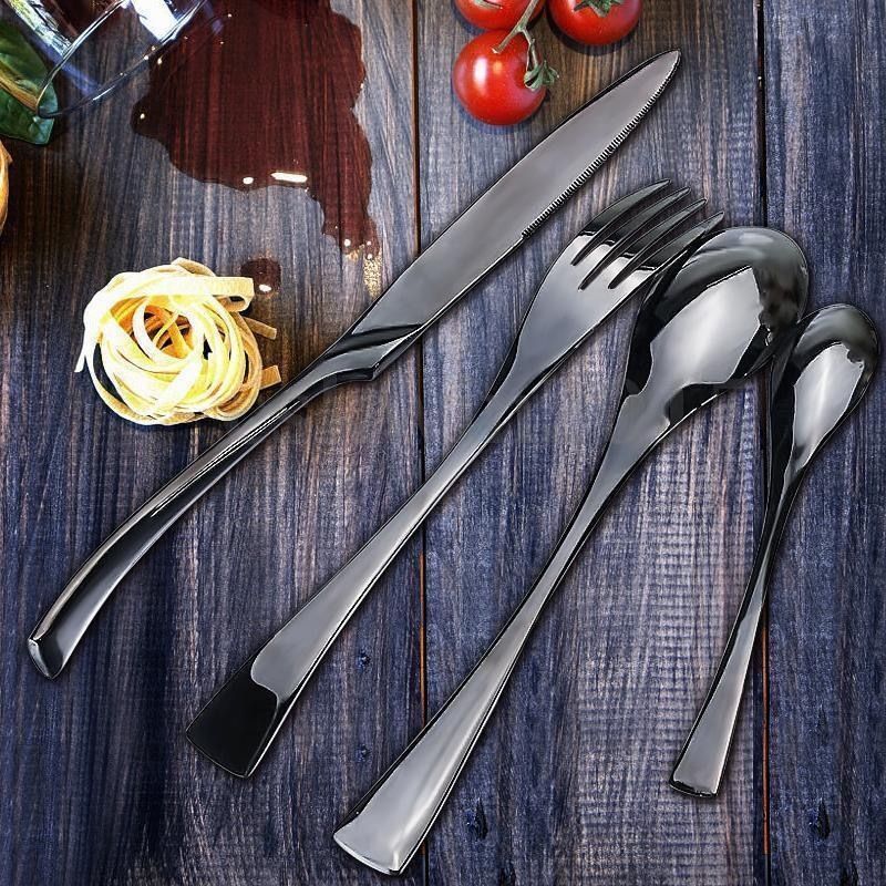 Jet Black Cutlery Set – Refined Minimalism