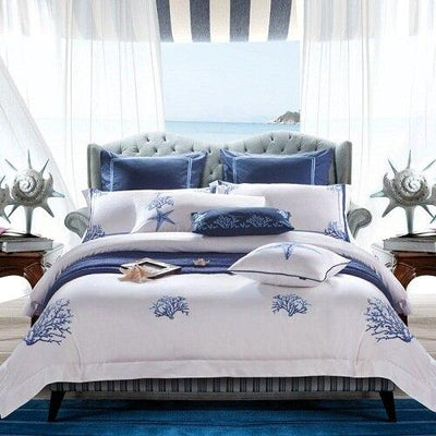 Luxury Embroidered Duvet Cover Set – 100% Egyptian Cotton