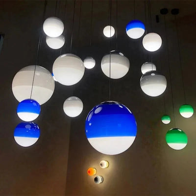 Seven Colour Gradient Glass Pendant Light