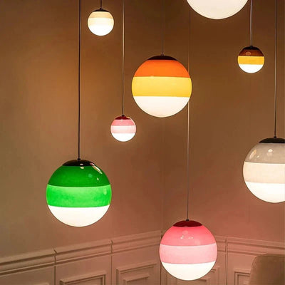 Seven Colour Gradient Glass Pendant Light