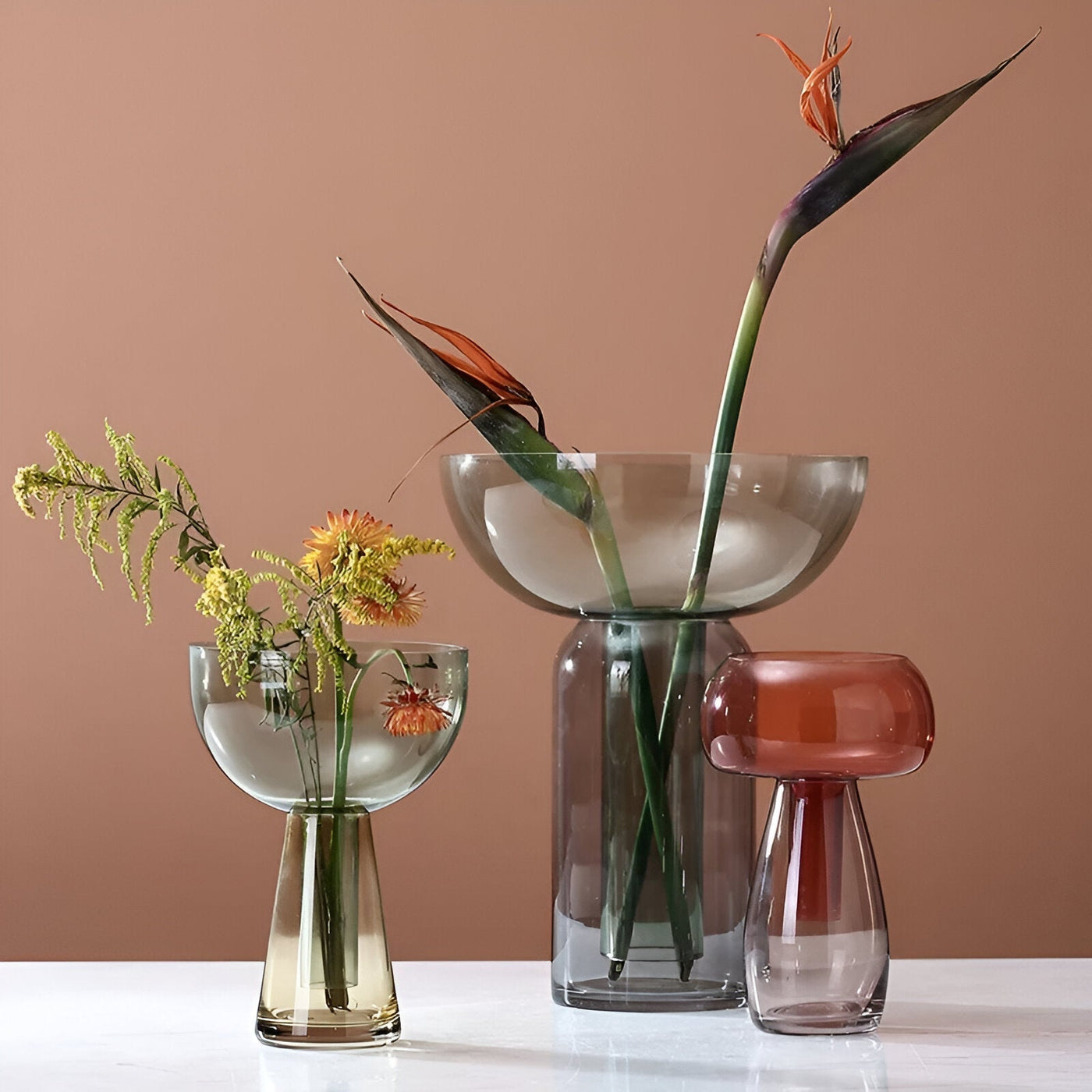 Small Glass Hydroponic Vase for Modern Tabletop Decor