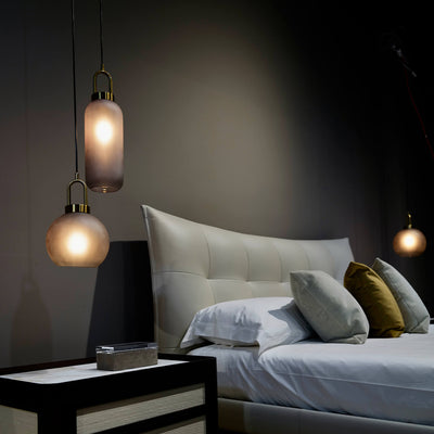 Smoked Glass Pendant Light – Industrial Ceiling Lamp for Kitchen, Dining & Living Room