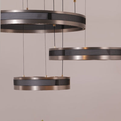 Titan Rings Chandelier – Bold Industrial Ceiling Light with Multi-Illumination & LED Options