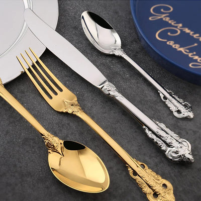 Ducal Gold Stainless Steel Cutlery Set – Elegant Silhouette Design