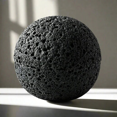 Quirky Black Volcanic Stone Bowl - Elegant Porcelain Centerpiece