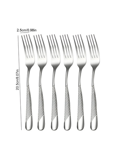 6/30 Piece Stainless Steel Silver Cutlery Set with Elegant Design