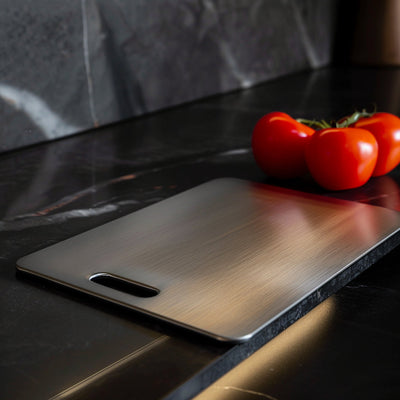Premium Antibacterial Steel Cutting Board - Knife-Friendly
